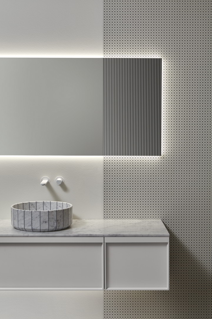 Intriguing play of contrasts created on the wall.