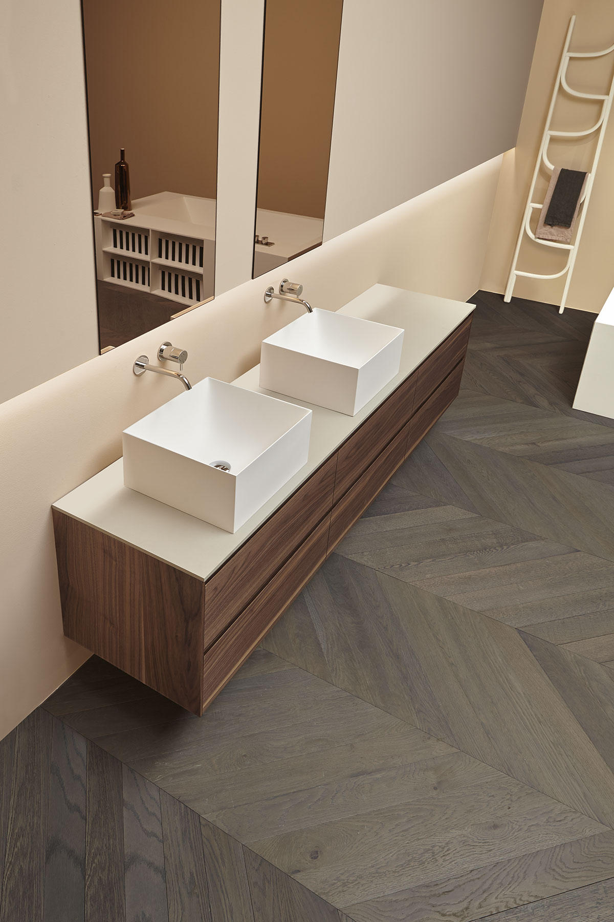 A sculptural shape, a volume ideally dug from the primordial force of water