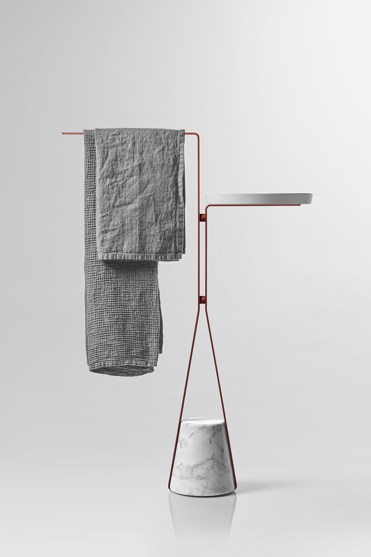 Like an elastic that is dragged downwards, but which then finds resistance and consistency to become a support in turn. 