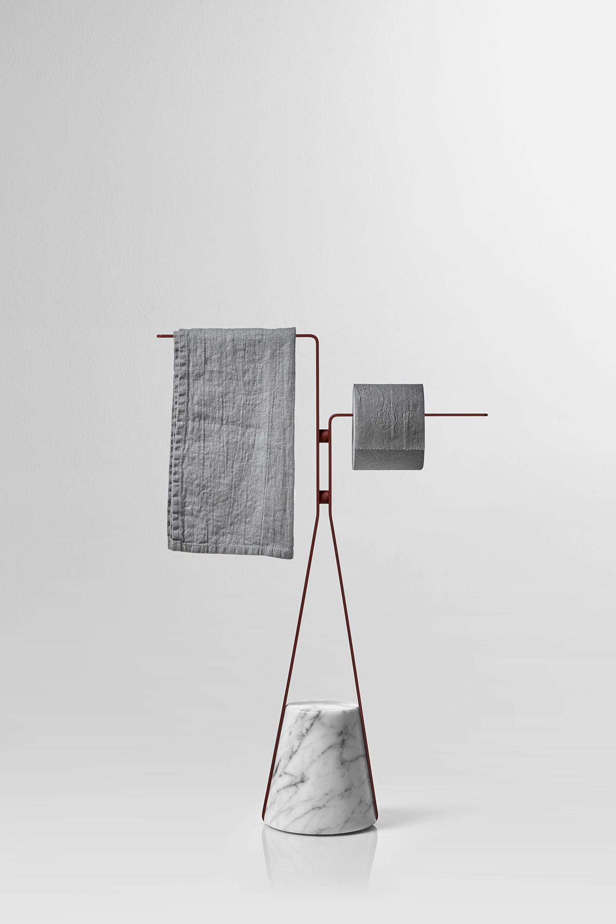 Like an elastic that is dragged downwards, but which then finds resistance and consistency to become a support in turn. 