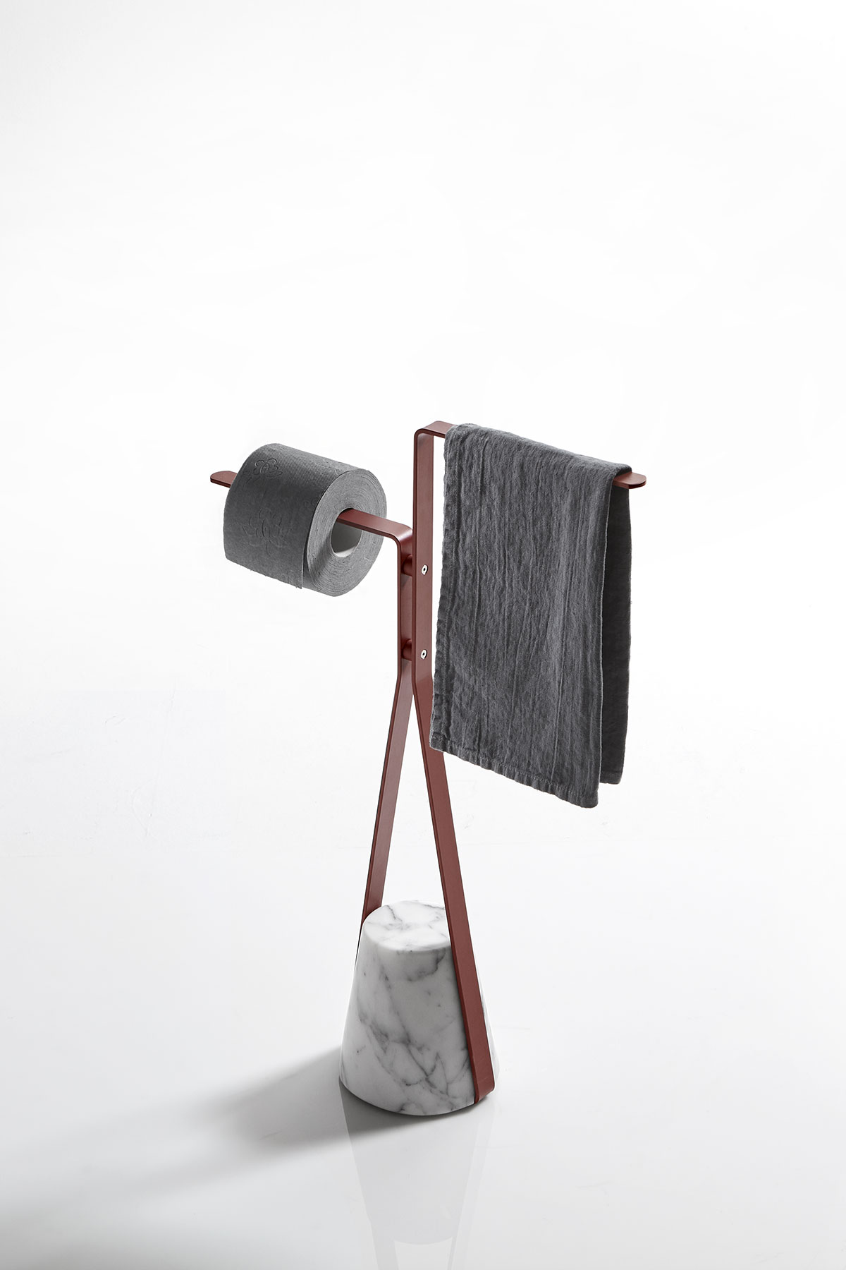 Like an elastic that is dragged downwards, but which then finds resistance and consistency to become a support in turn. 