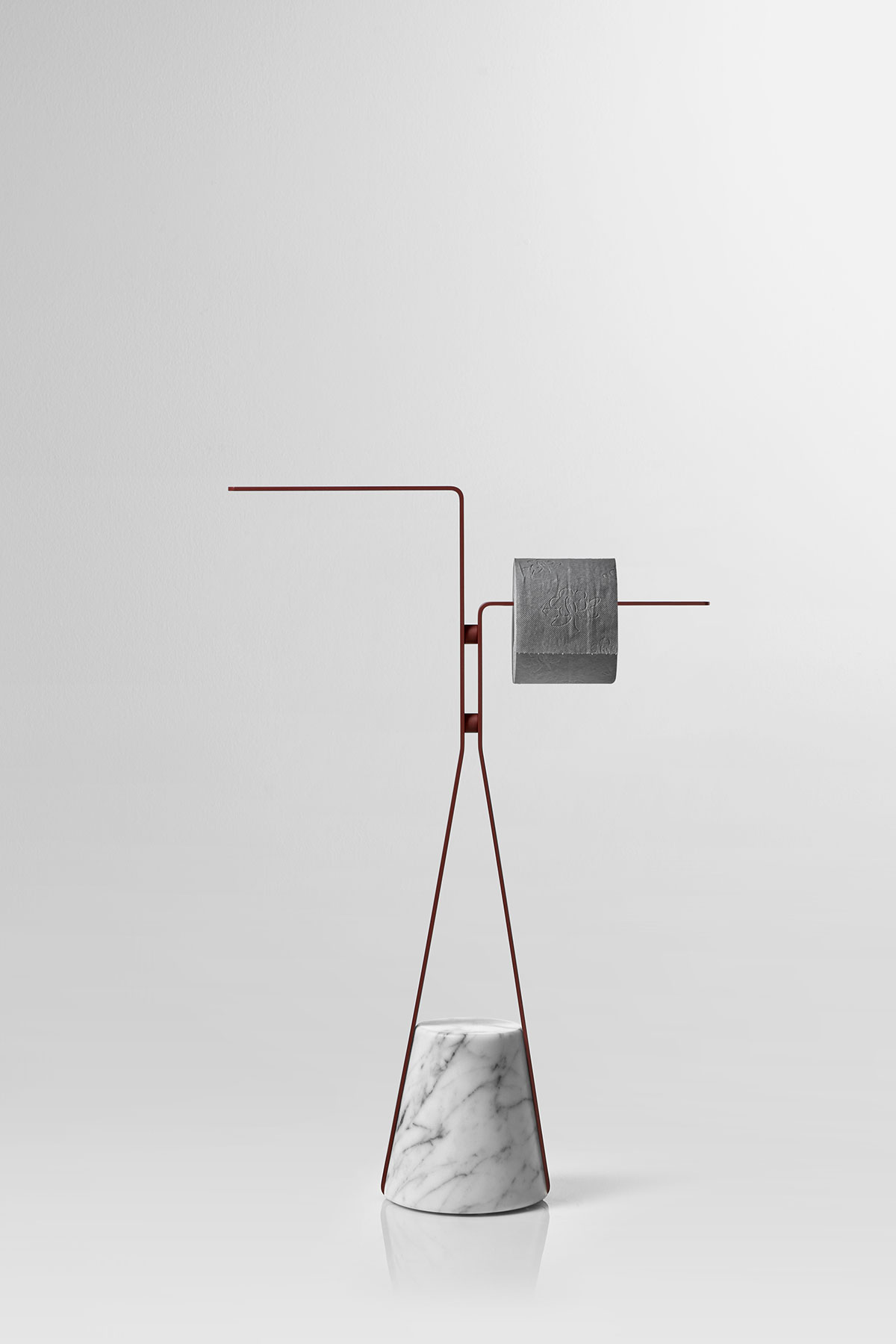 Like an elastic that is dragged downwards, but which then finds resistance and consistency to become a support in turn. 