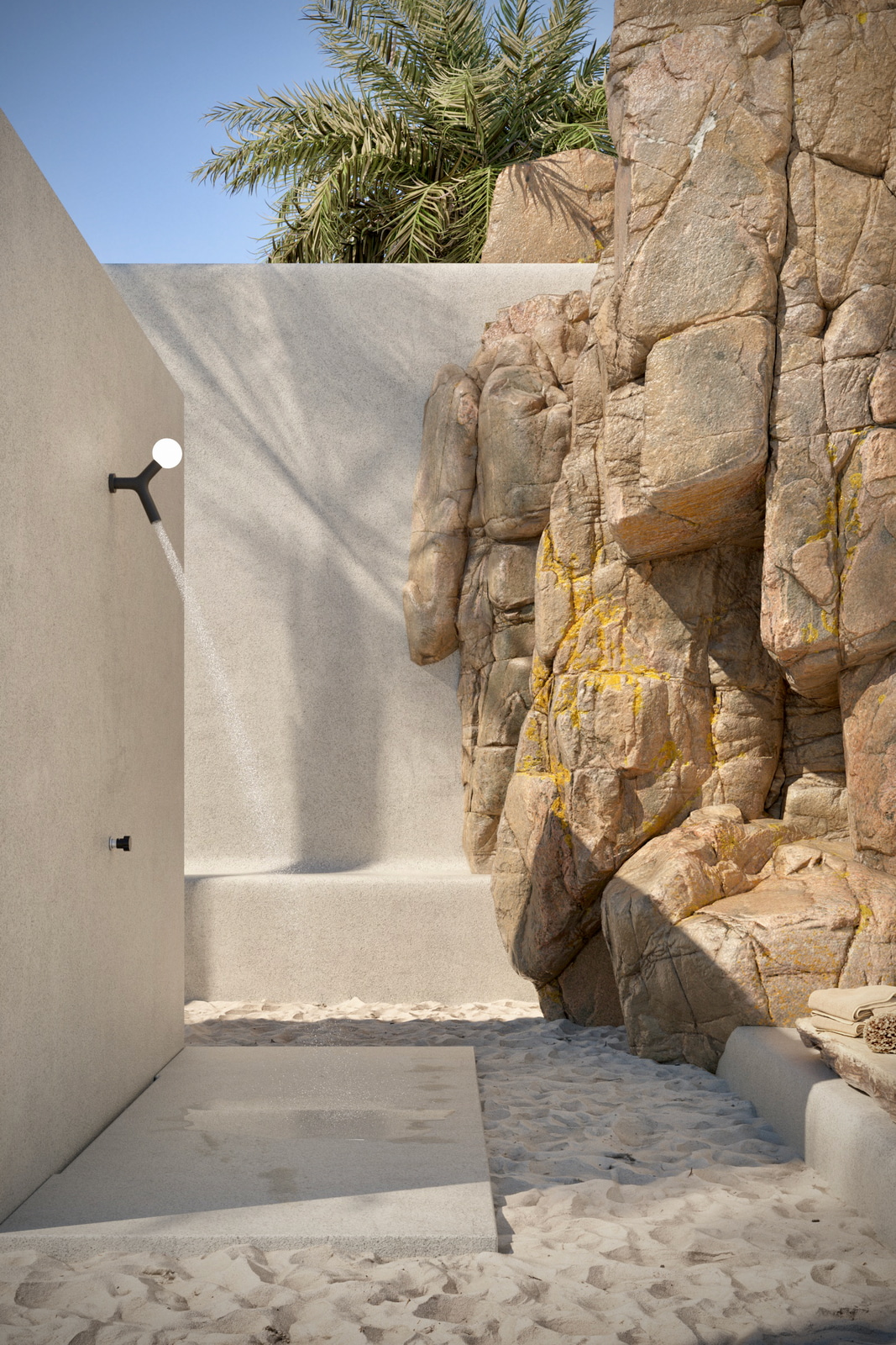 The IP67 LED lighting turns on simultaneously with the water supply.