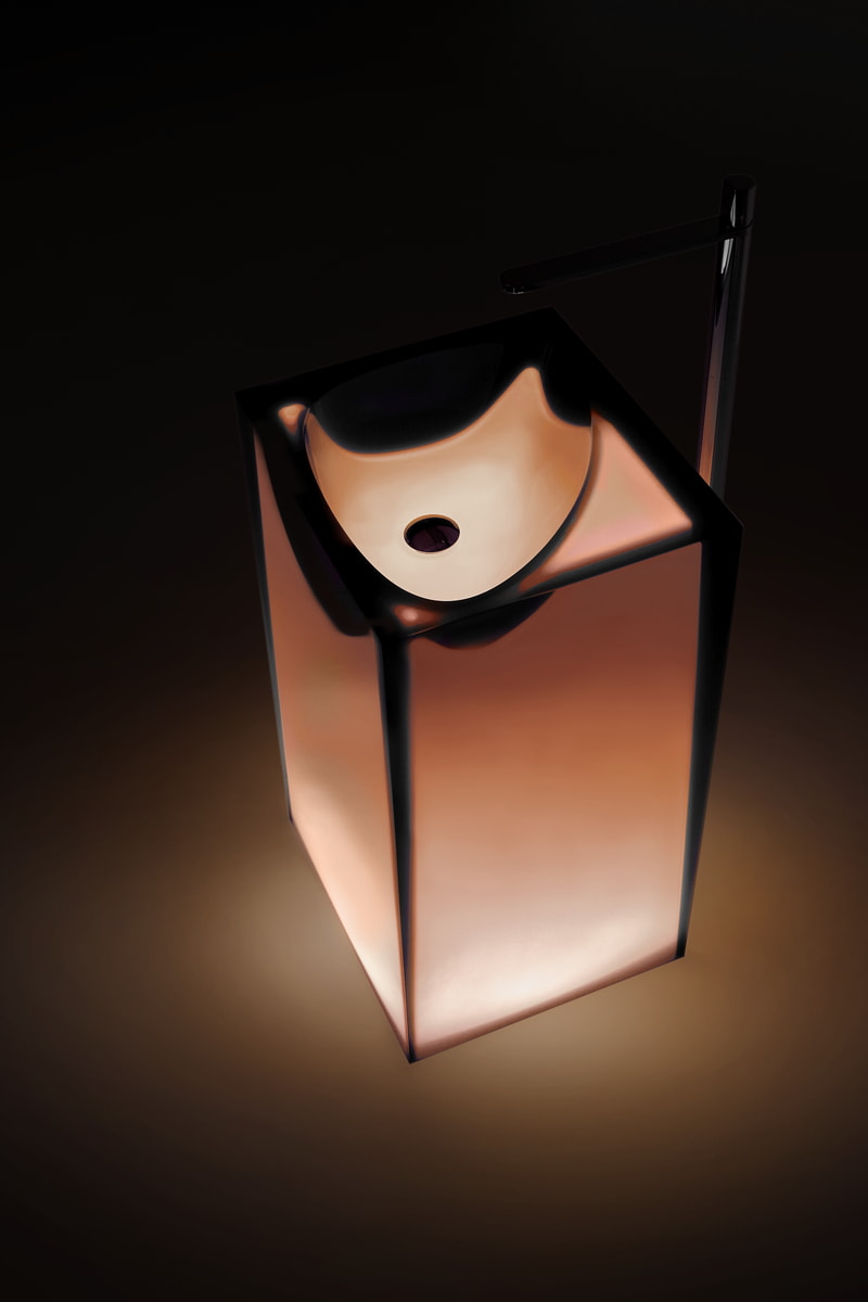 a volume that molds, transforms and recomposes itself to find a definitive image, liquefied but solidified at the same time