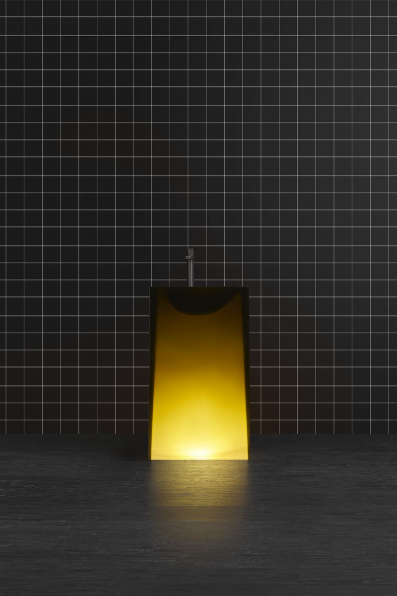 almost a mold generated by a stone falling from above, by a powerful and concentrated force that "pushes" the material downwards