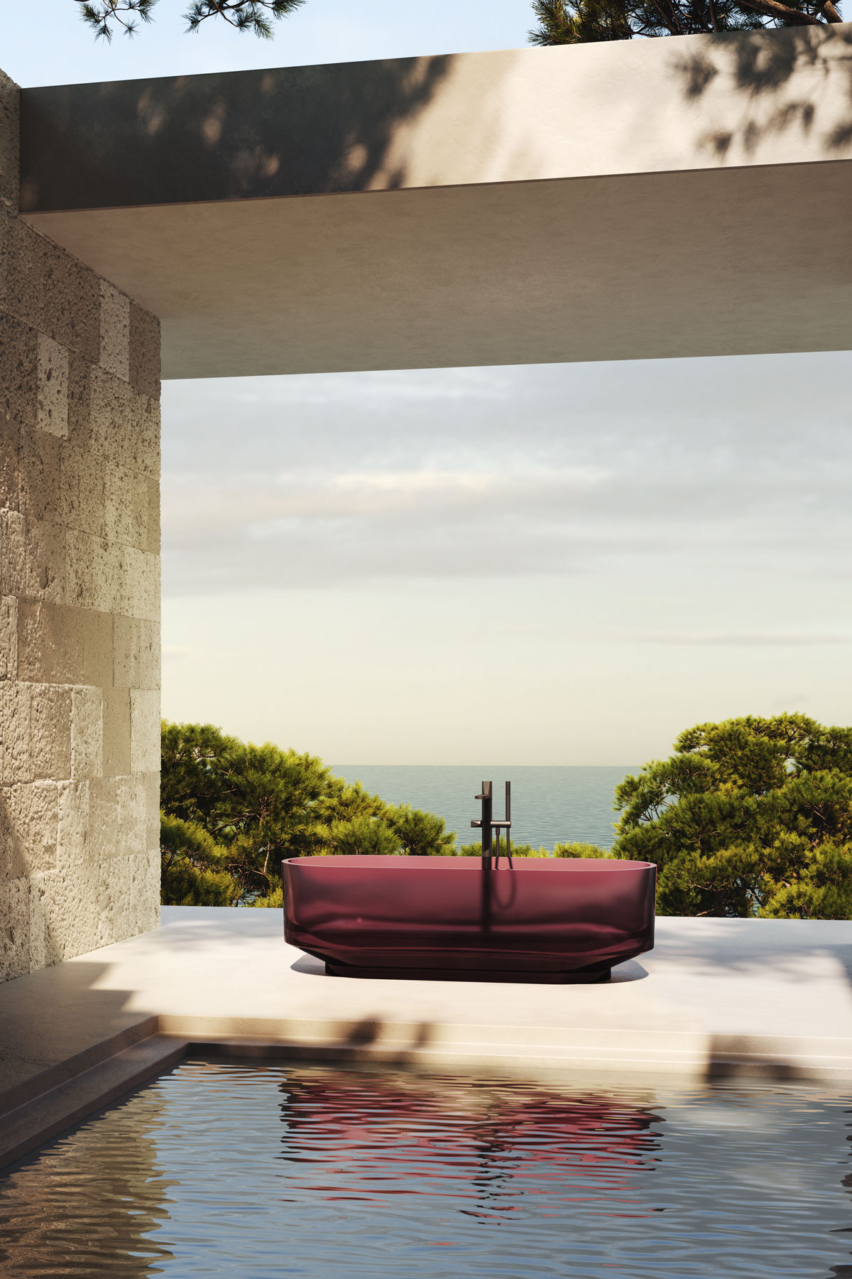 A detail that defines an image, a solution that determines a feeling of floating in space.