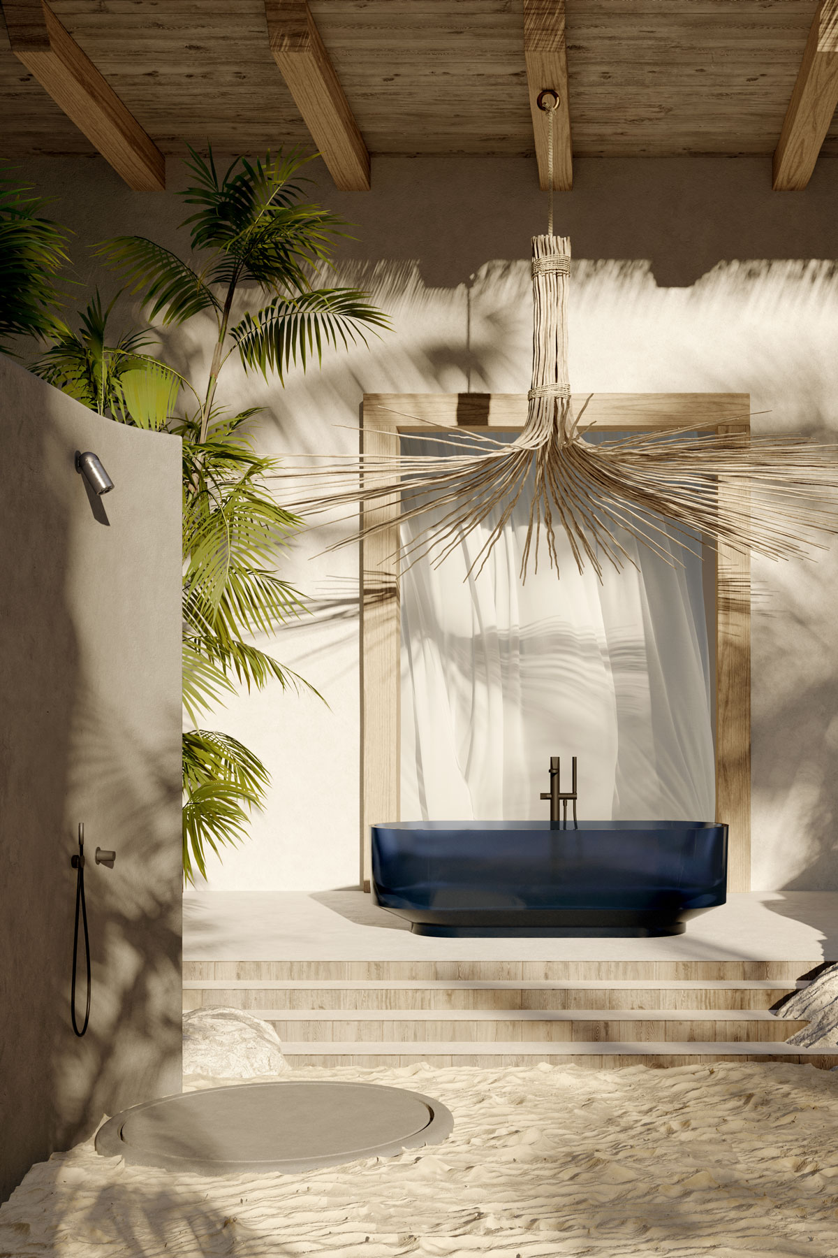 A detail that defines an image, a solution that determines a feeling of floating in space.