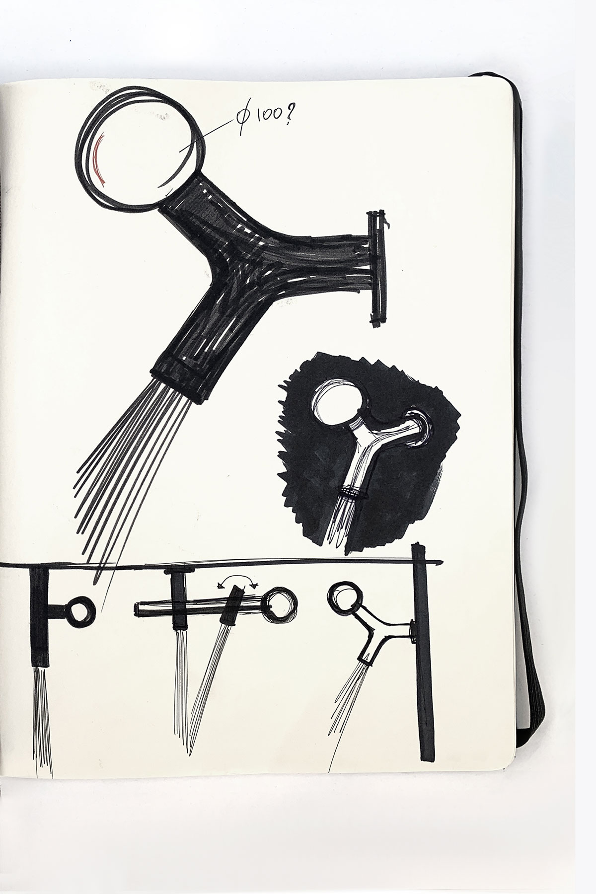 a composition of tubular lines that subvert the paradigm of existing showerheads.