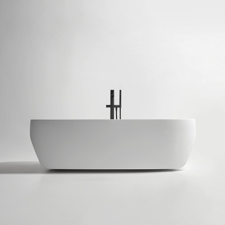 the transformation of a perfect geometry, through two diagonal cuts that dissect the depth of the basin.