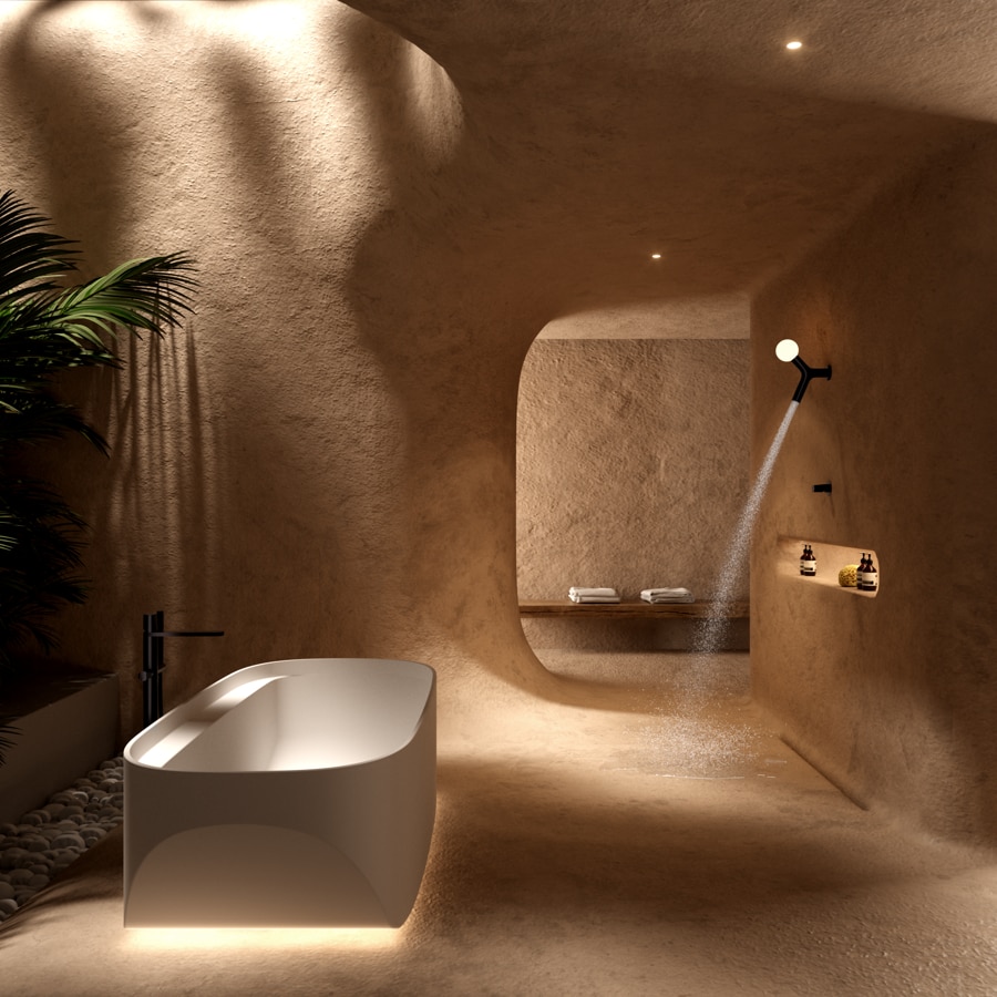 imposing but light, organic like a natural element shaped by the skillful hand of man.