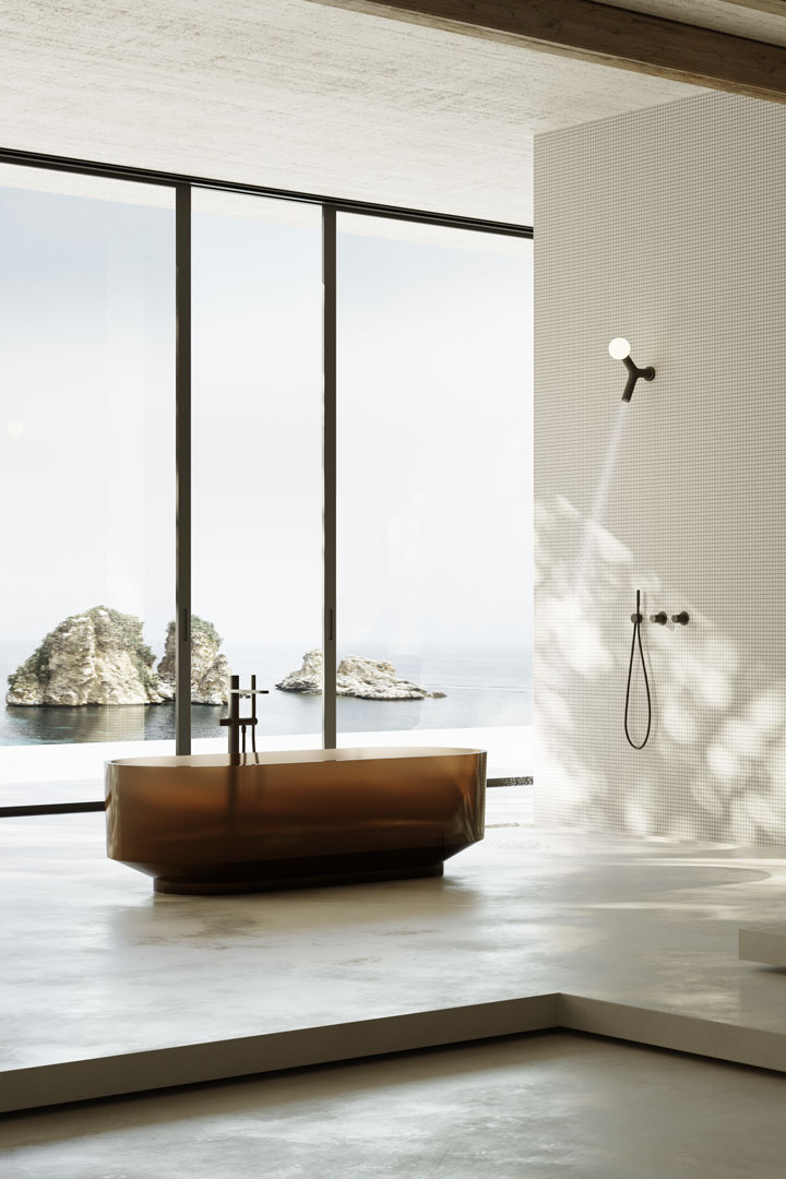 A detail that defines an image, a solution that determines a feeling of floating in space.