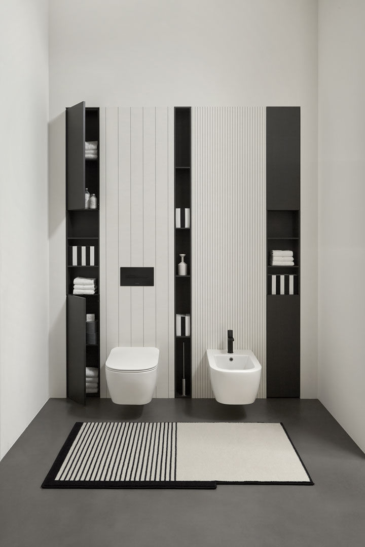 real geometric backdrops that refer to the image of avant-garde abstract.