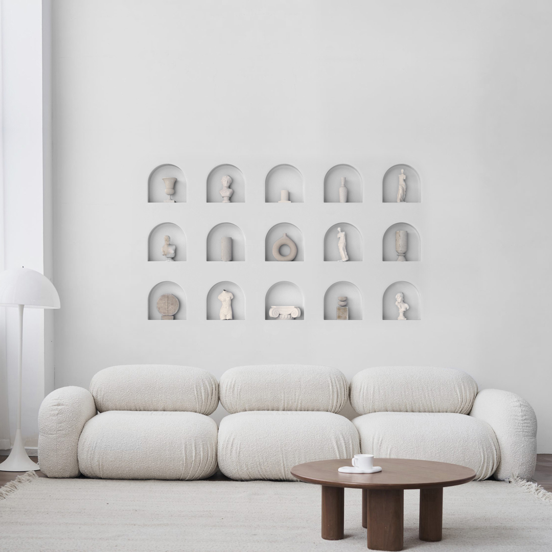 sophisticated proportional balance, perfect insertion into the wall