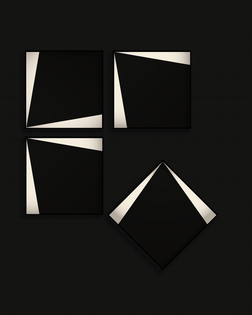 two pure geometries, two figures, one inside the other