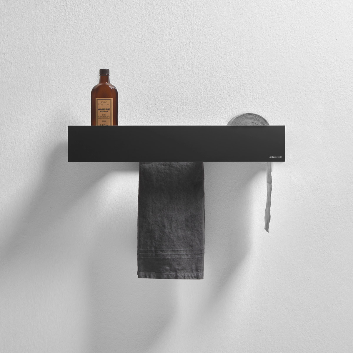 Embossed lacquered black