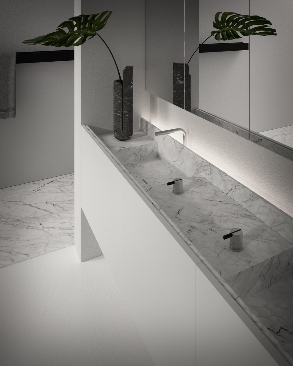 Two parallel straight lines draw the space of water