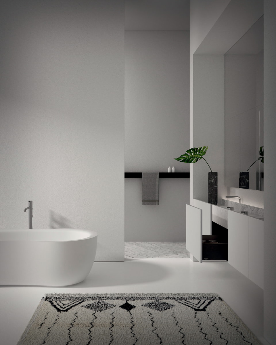 Two parallel straight lines draw the space of water