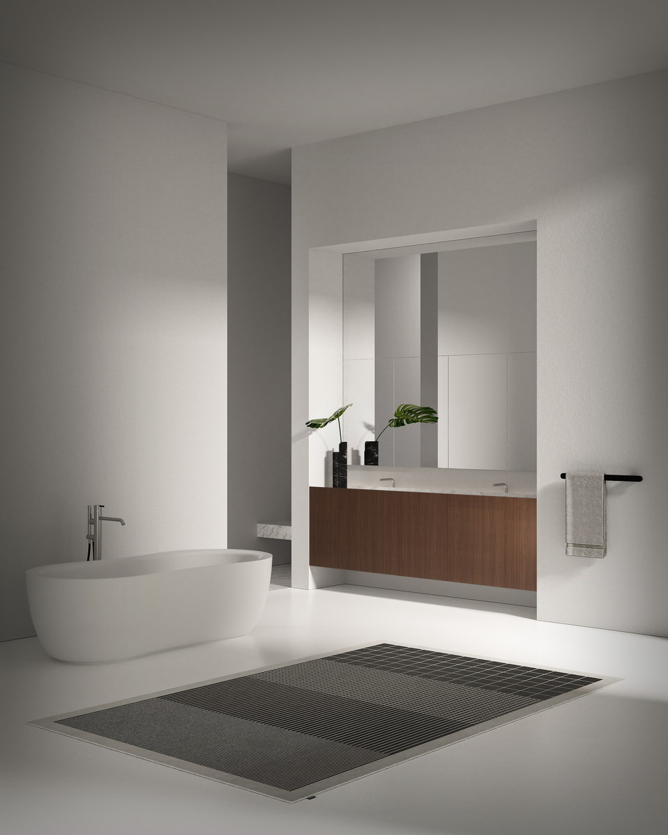 Two parallel straight lines draw the space of water