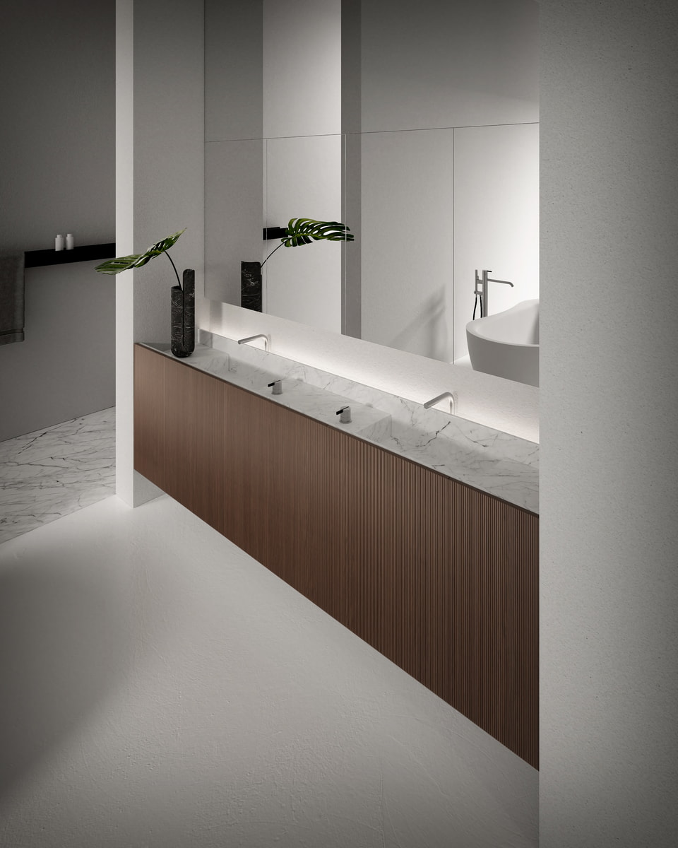 Two parallel straight lines draw the space of water