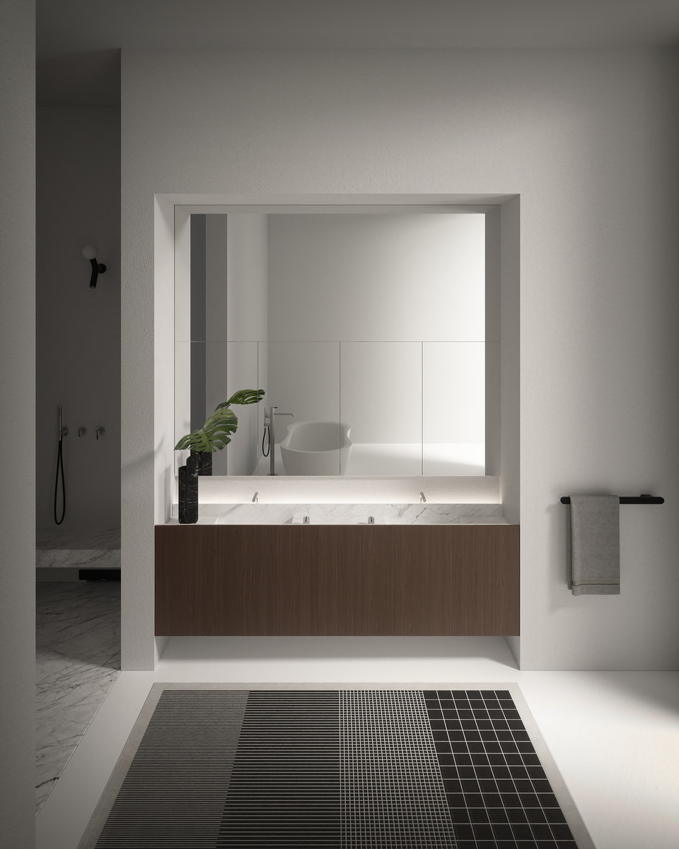 Two parallel straight lines draw the space of water