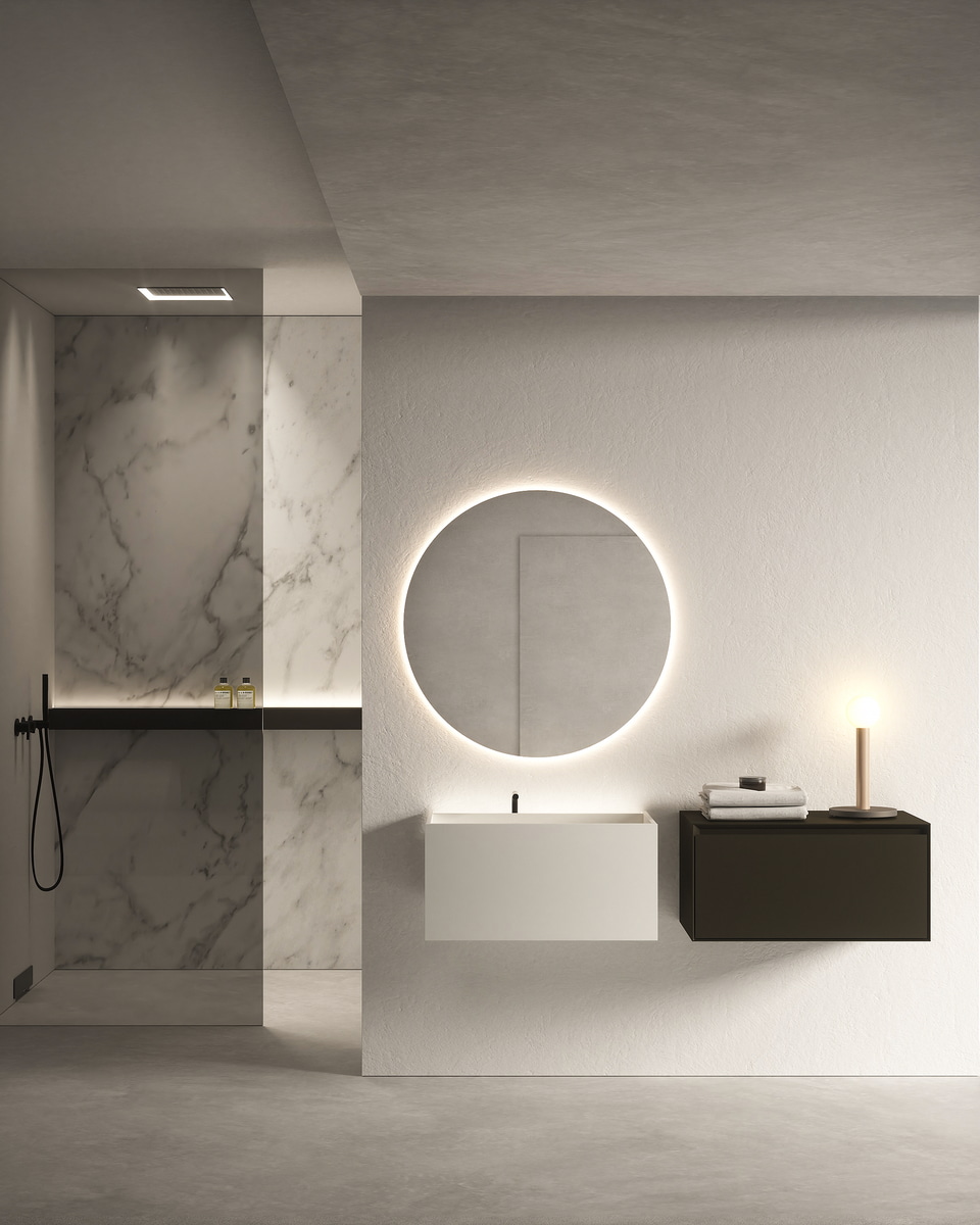 A sink that seems to be carved out of the rock