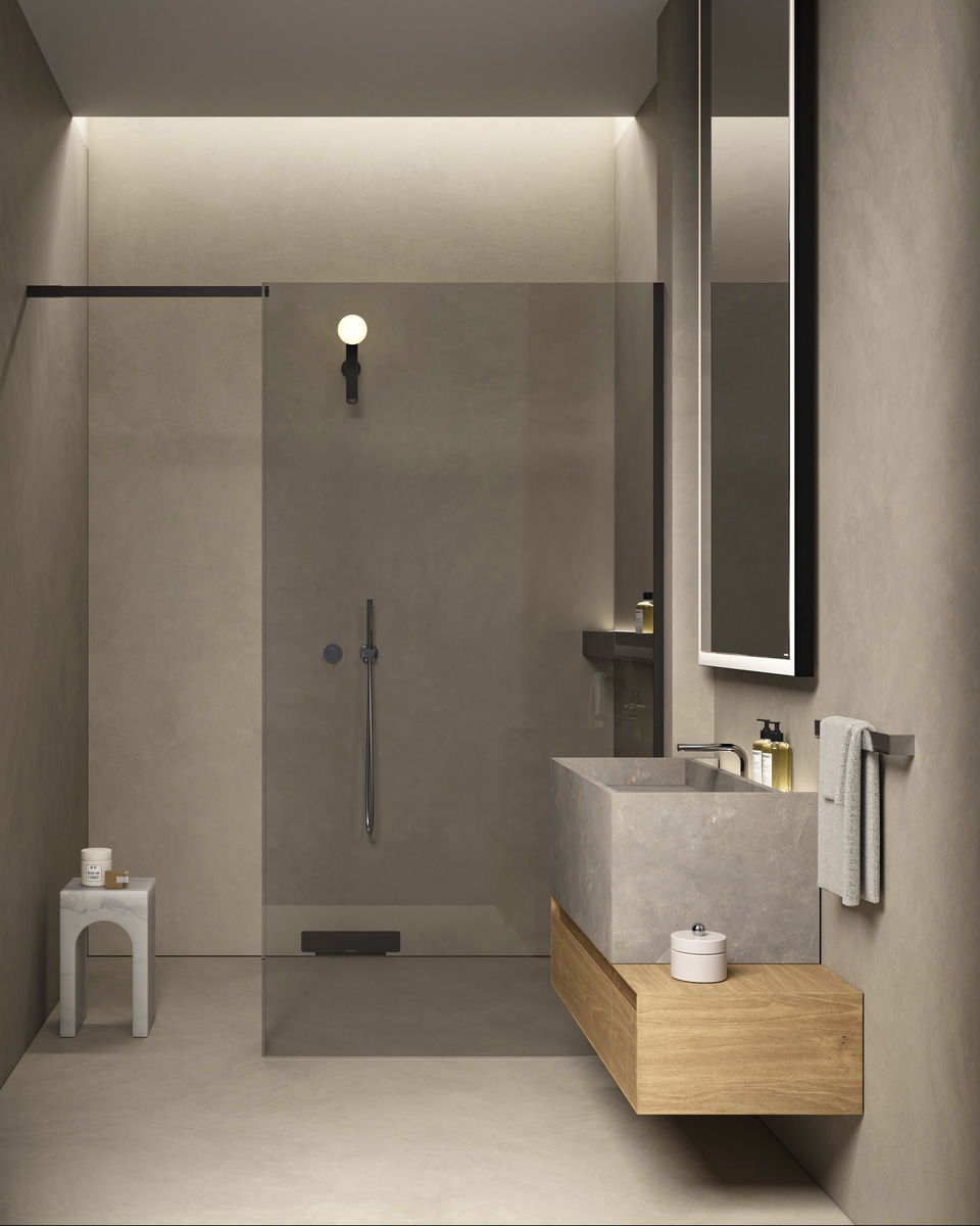 A sink that seems to be carved out of the rock