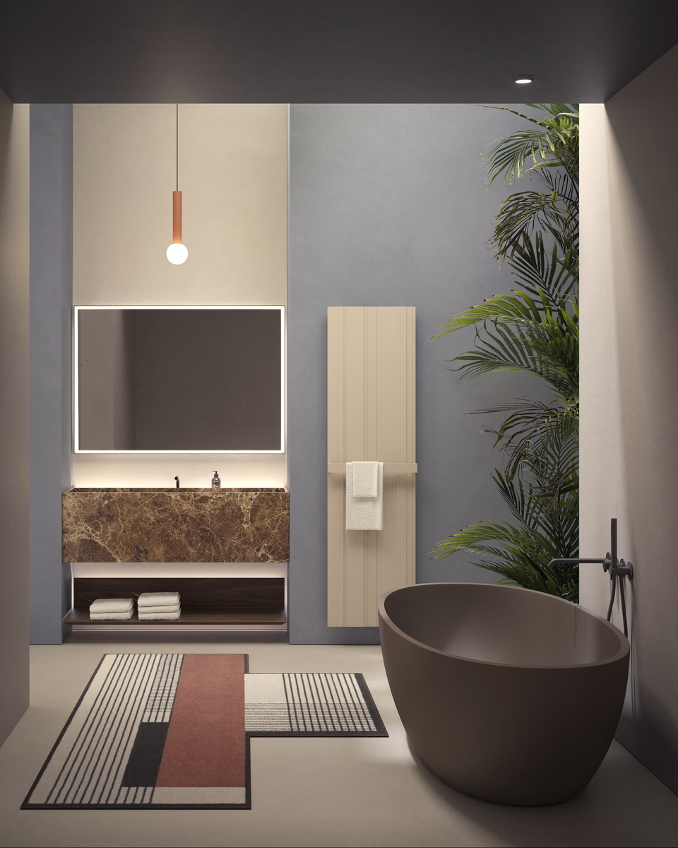 A sink that seems to be carved out of the rock