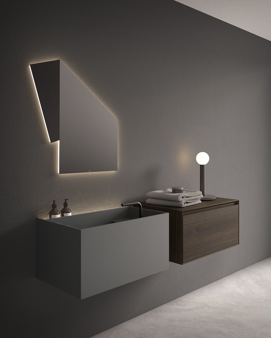 A sink that seems to be carved out of the rock