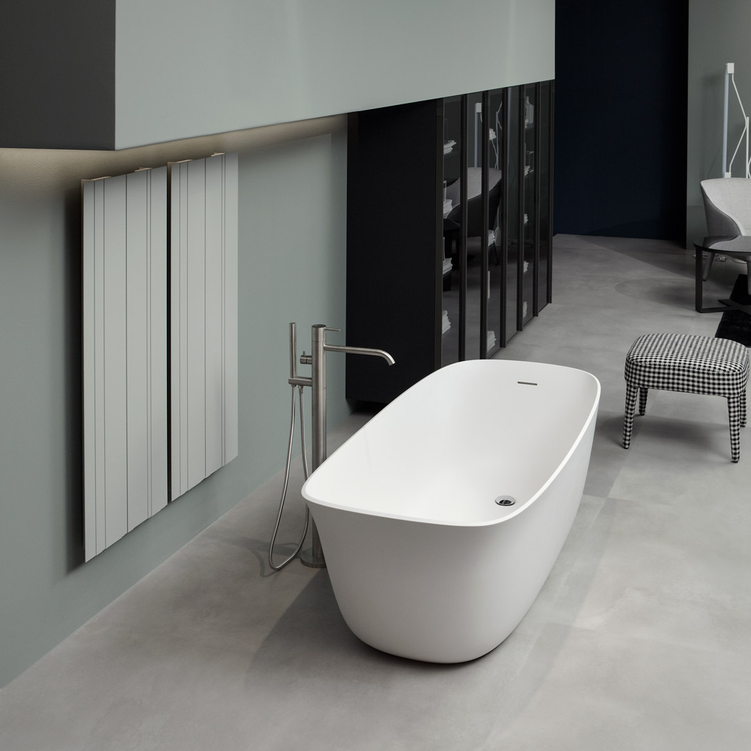 An elegant bathtub seemingly light 