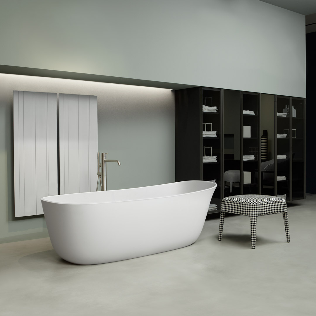 An elegant bathtub seemingly light 