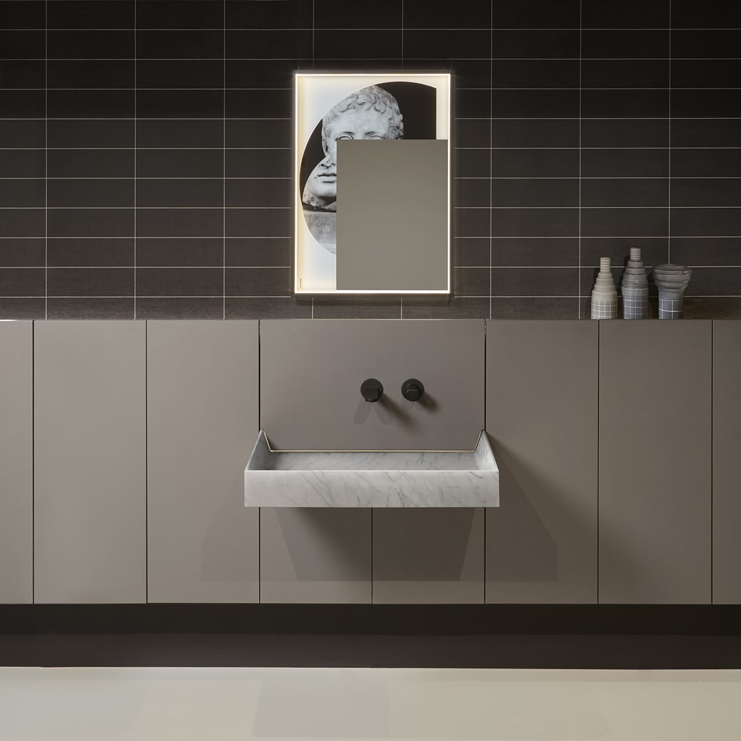 an architectural front made of overhangs, protrusions, and recesses