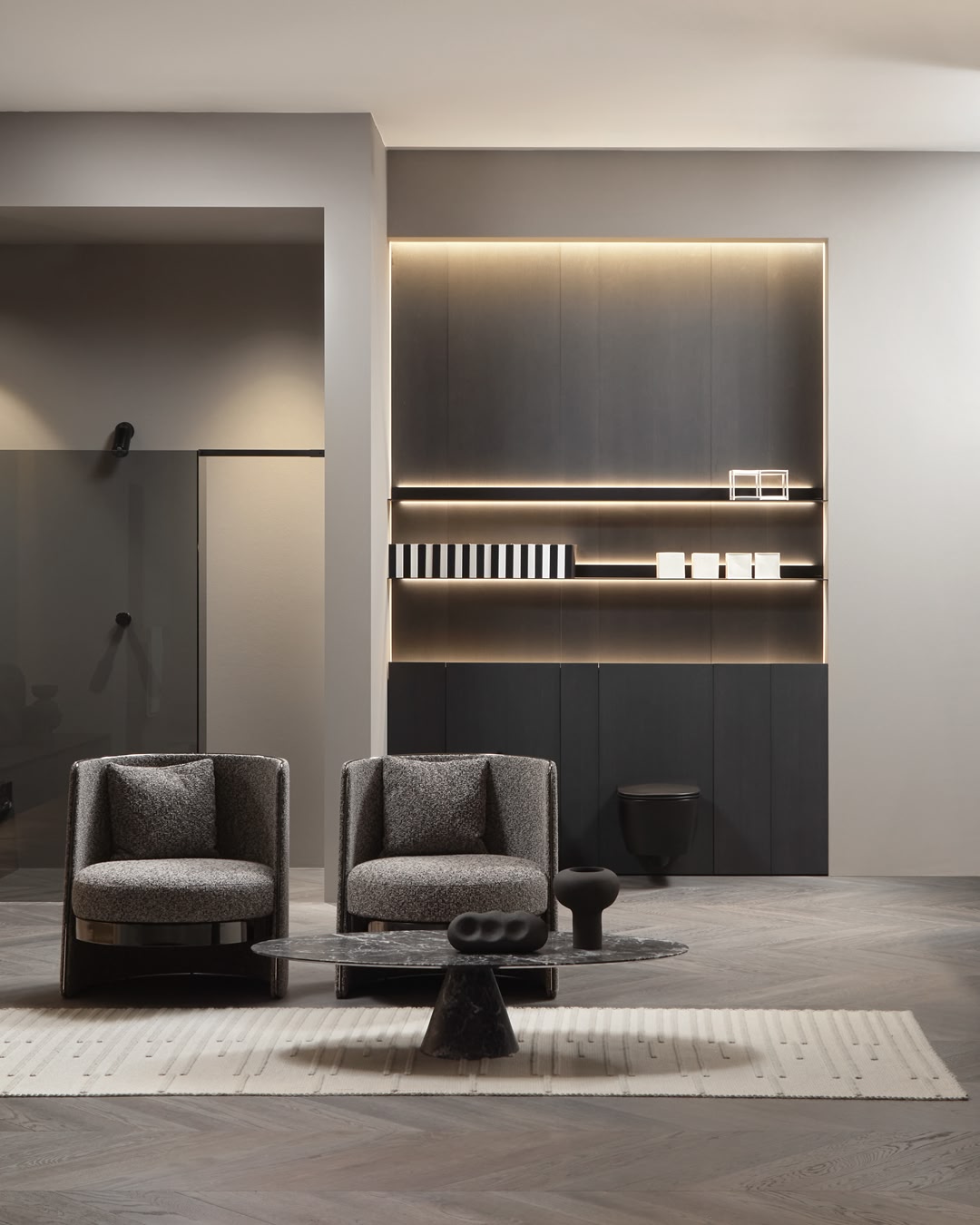 the protagonists of the bathroom environment