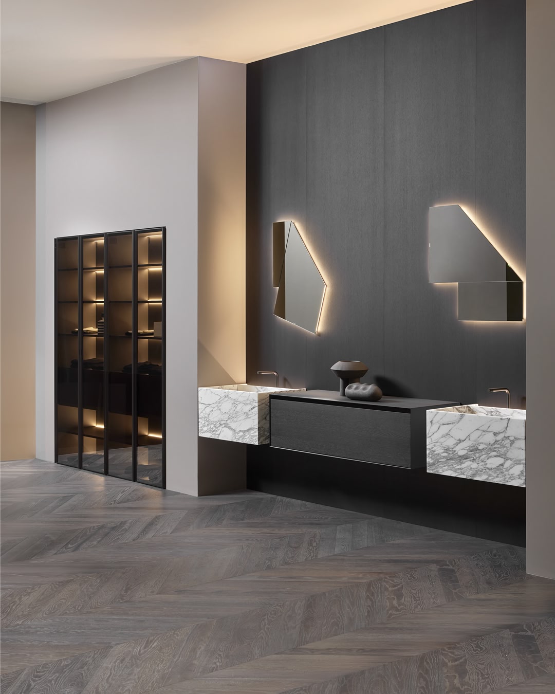 A sink that seems to be carved out of the rock