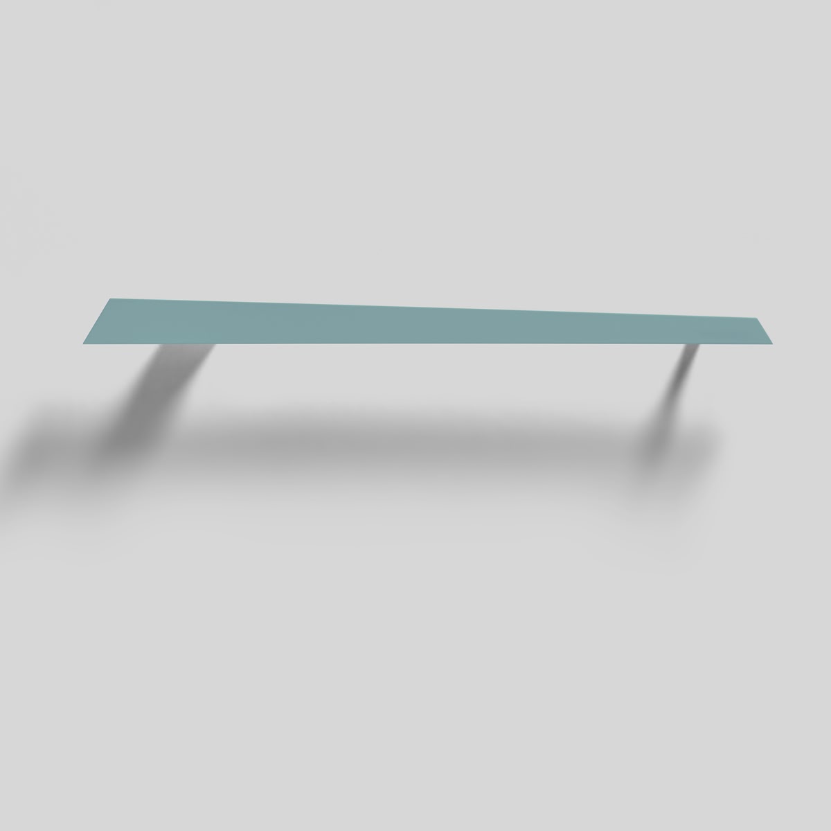 an aluminum blade that marks the wall