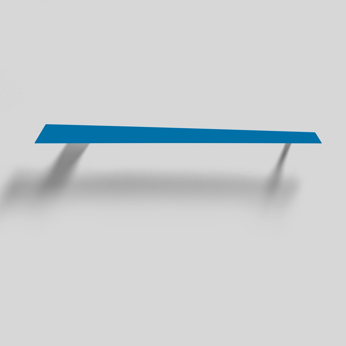 an aluminum blade that marks the wall