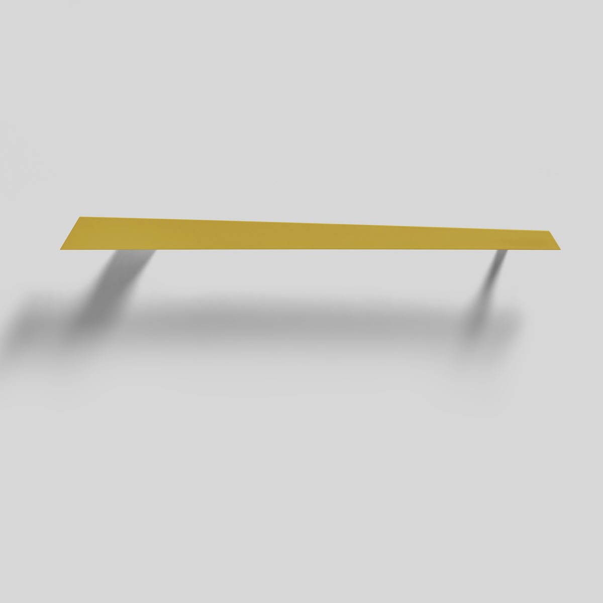 an aluminum blade that marks the wall