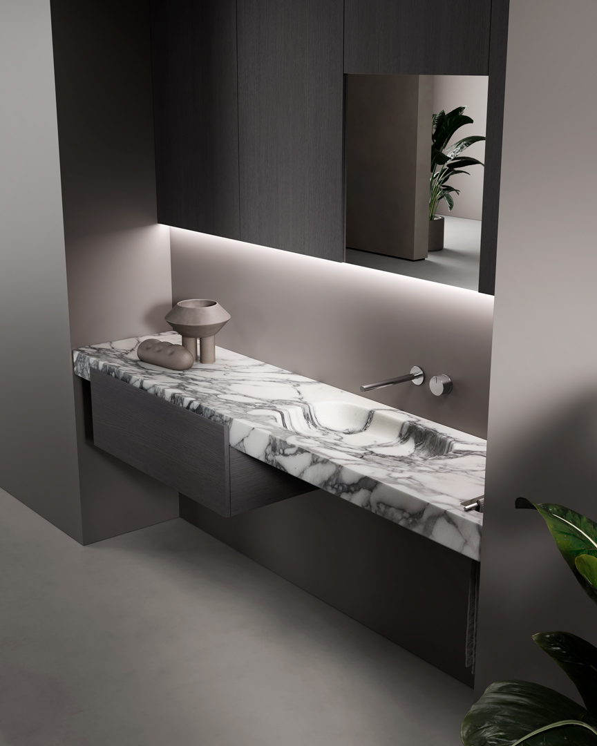 a new way of thinking about working with marble countertops