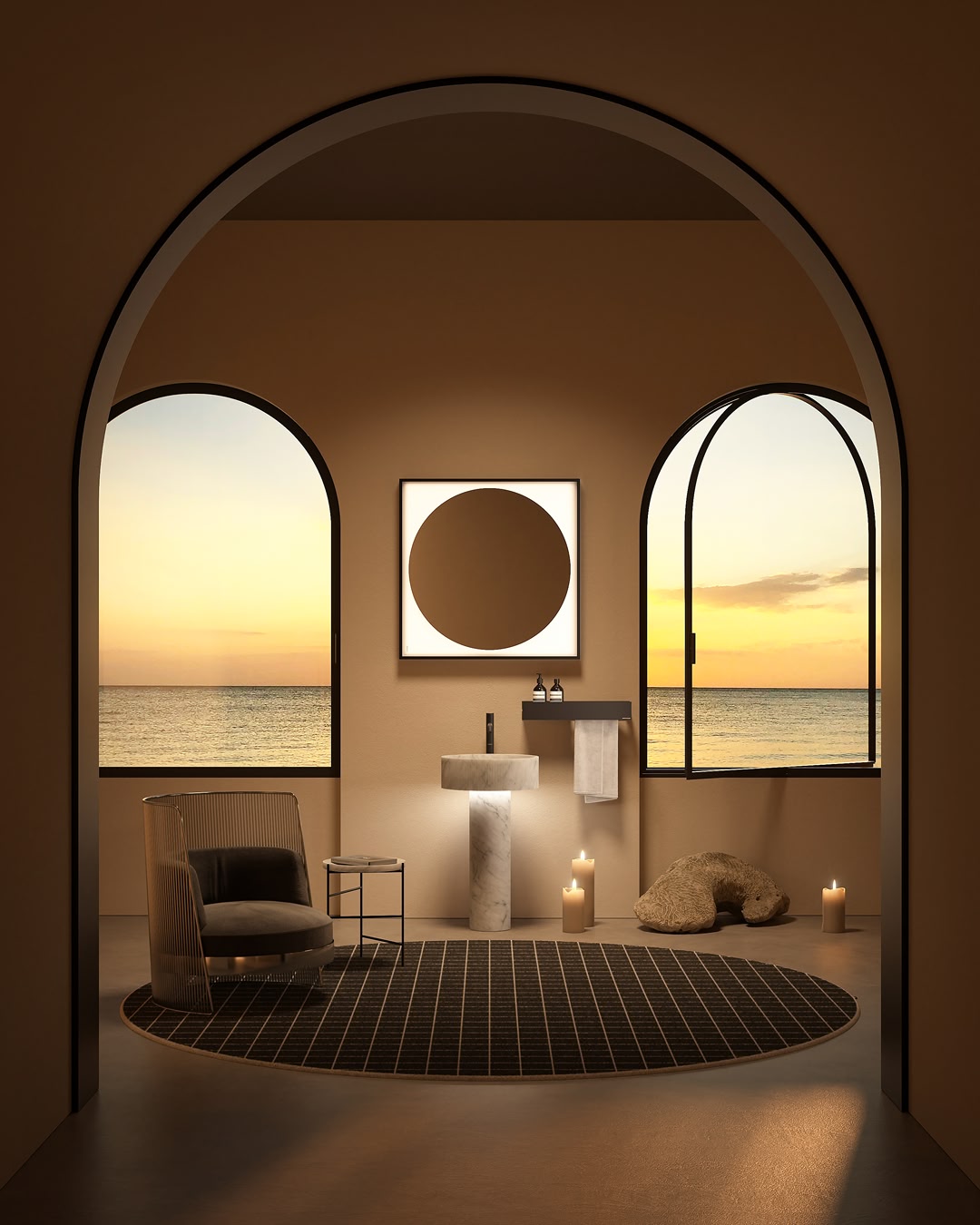 a balanced combination of two cylindrical volumes