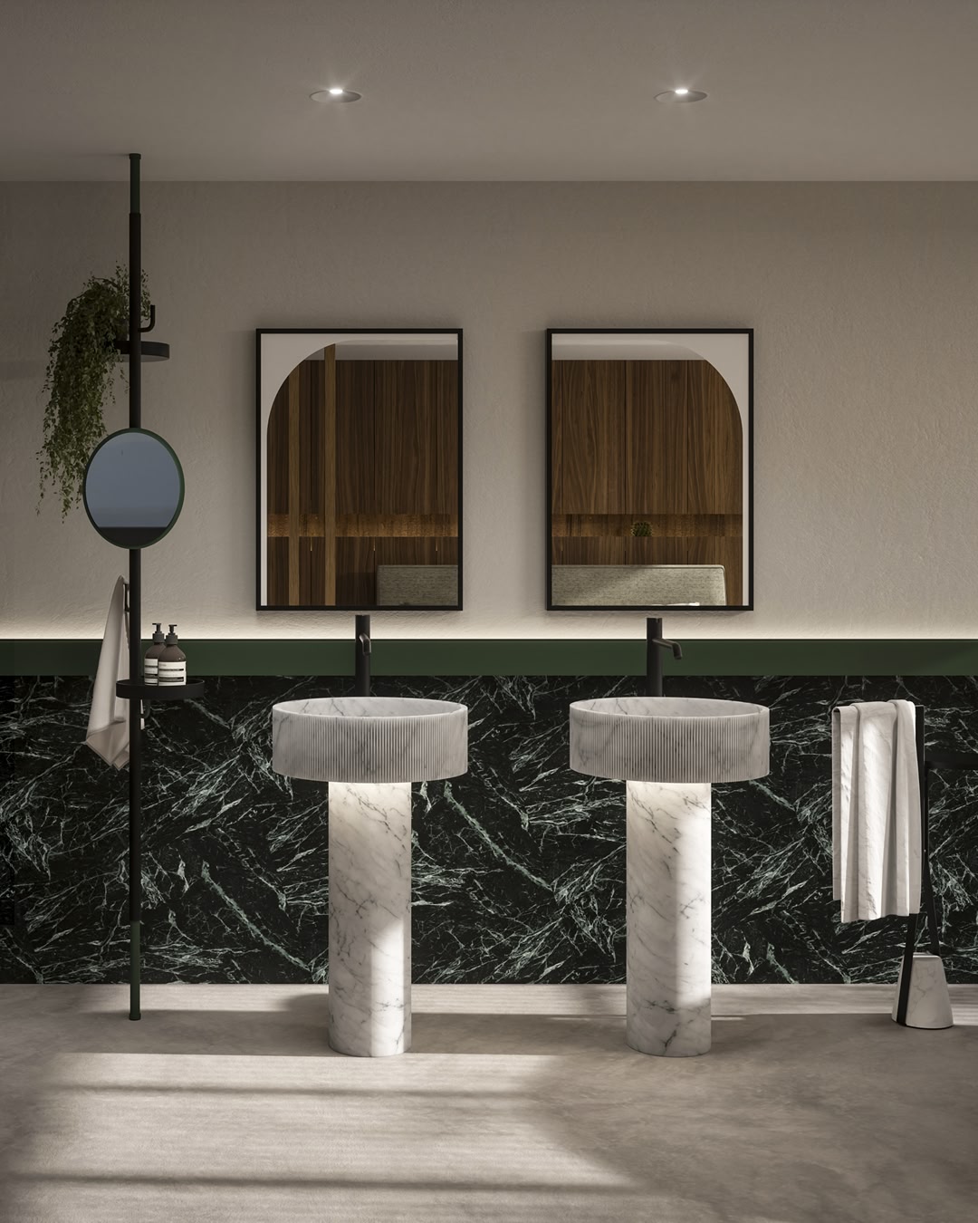 a balanced combination of two cylindrical volumes