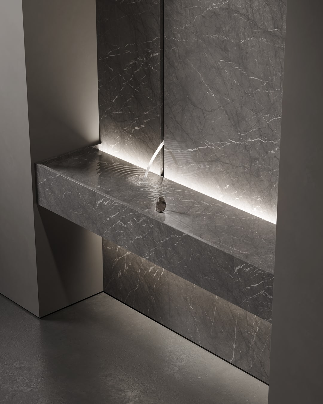 the force of water that breaks matter