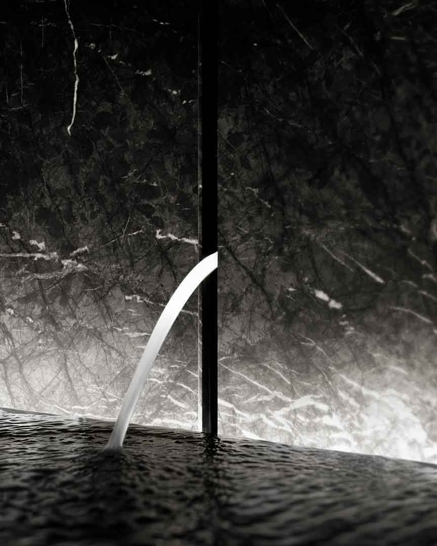 the force of water that breaks matter