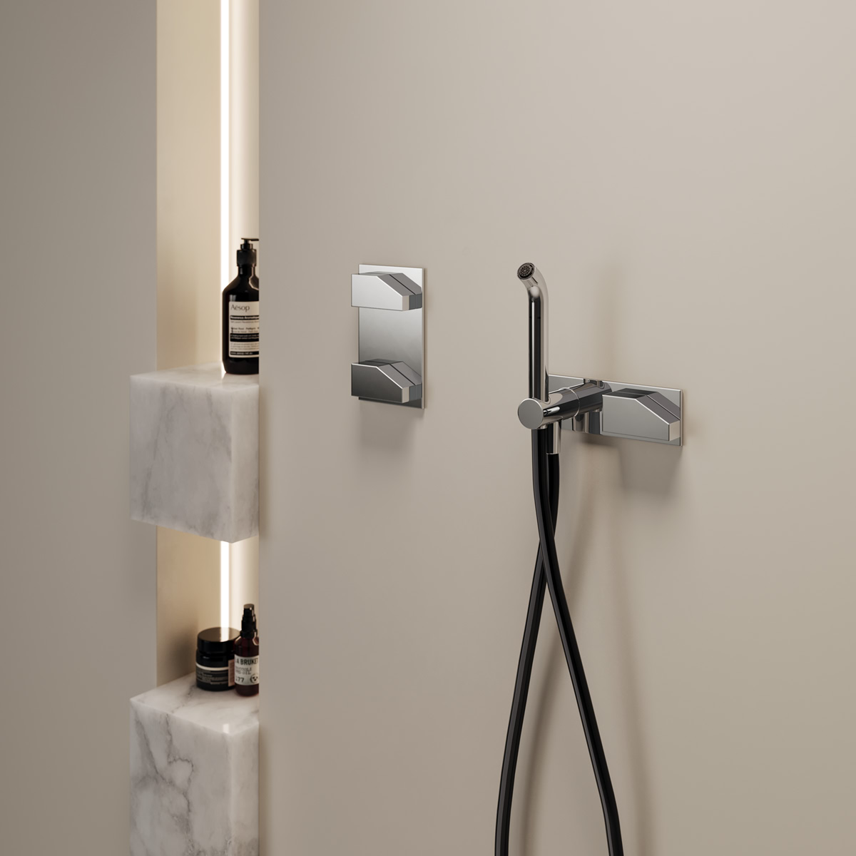 The series is available in versions for sinks, bidets, bathtubs, and showers